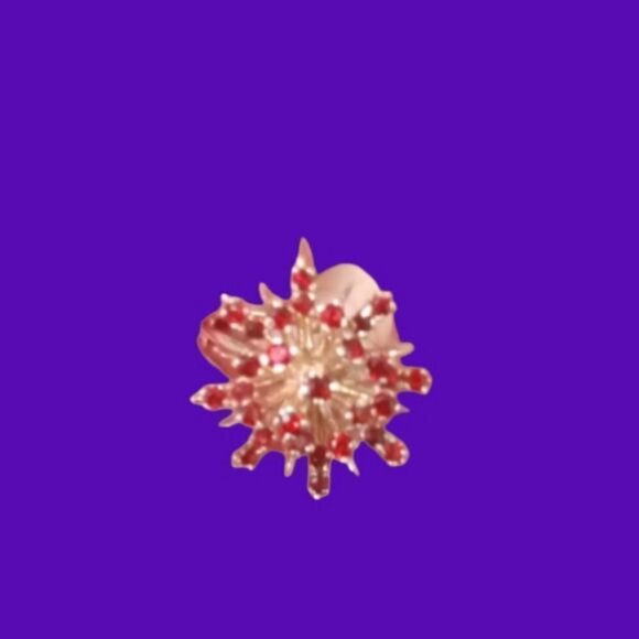 Vintage 14k Rare Ruby Starburst Ring Size 7 1/2 - Picture 1 of 6